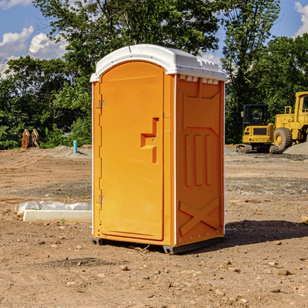 are there any restrictions on what items can be disposed of in the portable restrooms in Seven Lakes